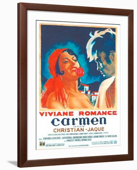 Carmen, French poster, Viviane Romance, Jean Marais, 1945-null-Framed Art Print