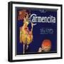 Carmencita Brand - Fullerton, California - Citrus Crate Label-Lantern Press-Framed Art Print