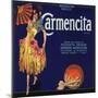 Carmencita Brand - Fullerton, California - Citrus Crate Label-Lantern Press-Mounted Art Print