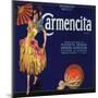 Carmencita Brand - Fullerton, California - Citrus Crate Label-Lantern Press-Mounted Art Print