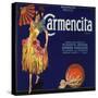 Carmencita Brand - Fullerton, California - Citrus Crate Label-Lantern Press-Stretched Canvas