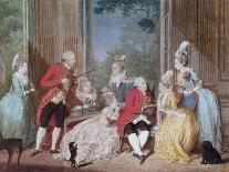 Leopold Mozart and His Children Wolfgang Amadeus and Maria Anna 1777-Carmontelle-Giclee Print