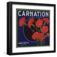 Carnation Brand - Anaheim, California - Citrus Crate Label-Lantern Press-Framed Art Print