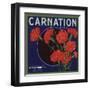 Carnation Brand - Anaheim, California - Citrus Crate Label-Lantern Press-Framed Art Print