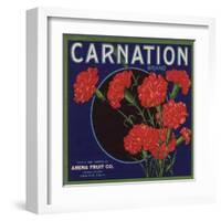 Carnation Brand - Anaheim, California - Citrus Crate Label-Lantern Press-Framed Art Print