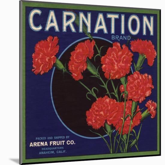 Carnation Brand - Anaheim, California - Citrus Crate Label-Lantern Press-Mounted Art Print