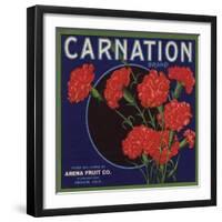 Carnation Brand - Anaheim, California - Citrus Crate Label-Lantern Press-Framed Art Print