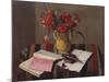 Carnations and Account Books, 1925-Felix Edouard Vallotton-Mounted Giclee Print