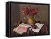 Carnations and Account Books-Edgar Degas-Framed Stretched Canvas