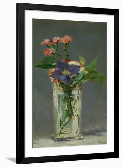 Carnations and Clematis in a Crystal Vase, 1882-Edouard Manet-Framed Giclee Print