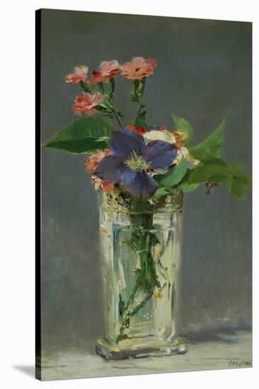 Carnations and Clematis in a Crystal Vase, 1882-Edouard Manet-Stretched Canvas