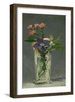 Carnations and Clematis in a Crystal Vase, 1882-Edouard Manet-Framed Giclee Print