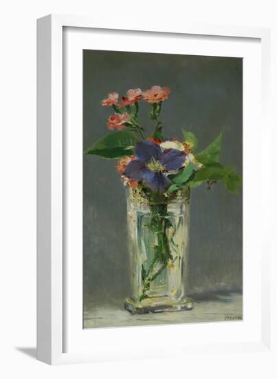 Carnations and Clematis in a Crystal Vase, 1882-Edouard Manet-Framed Giclee Print