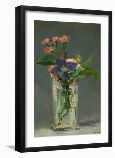 Carnations and Clematis in a Crystal Vase, 1882-Edouard Manet-Framed Premium Giclee Print