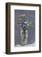 Carnations and Clematis in a Crystal Vase-Edouard Manet-Framed Art Print