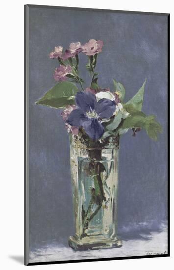 Carnations and Clematis in a Crystal Vase-Edouard Manet-Mounted Art Print