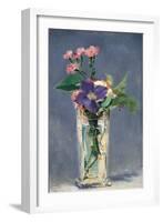 Carnations and Clematis in a Crystal Vase-Edouard Manet-Framed Art Print