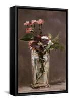 Carnations and Clematis in a Crystal Vase-Edouard Manet-Framed Stretched Canvas
