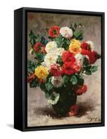 Carnations in a Vase-Georges Jeannin-Framed Stretched Canvas