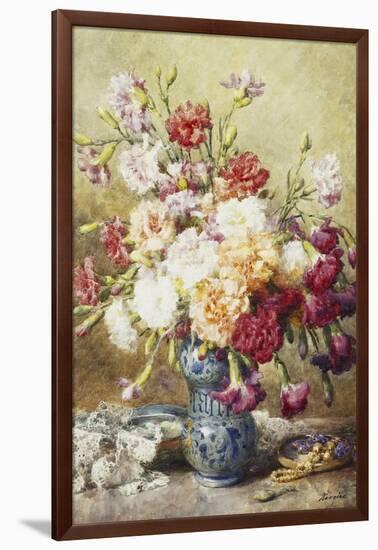 Carnations in the Albarello-Francois Rivoire-Framed Giclee Print