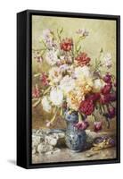 Carnations in the Albarello-Francois Rivoire-Framed Stretched Canvas