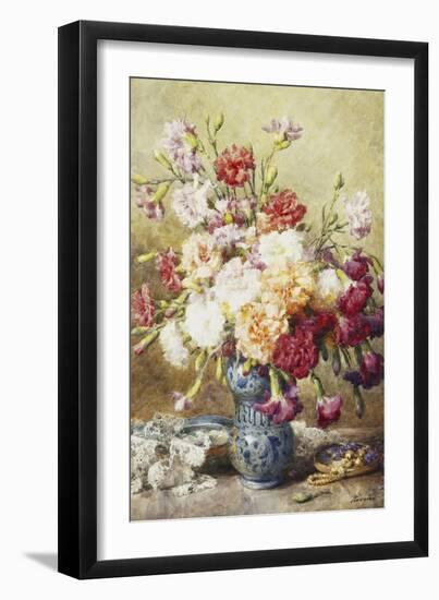 Carnations in the Albarello-Francois Rivoire-Framed Premium Giclee Print
