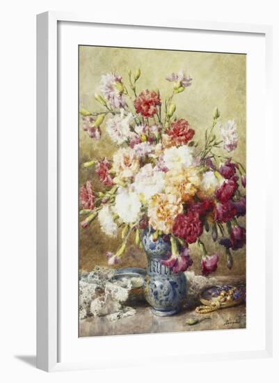 Carnations in the Albarello-Francois Rivoire-Framed Giclee Print