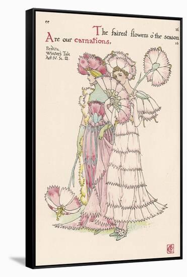 Carnations Personified-Walter Crane-Framed Stretched Canvas