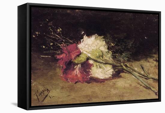 Carnations-Joaquín Sorolla y Bastida-Framed Stretched Canvas