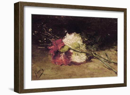 Carnations-Joaquín Sorolla y Bastida-Framed Art Print