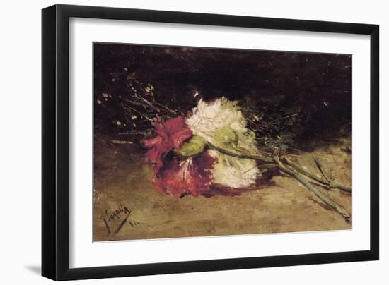 Carnations-Joaquín Sorolla y Bastida-Framed Art Print