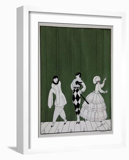 Carnaval, from the Series Designs on the Dances of Vaslav Nijinsky-Georges Barbier-Framed Giclee Print