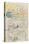 Carnet : 3 paysages dans un cadre et annotations manuscrites-Paul Signac-Stretched Canvas