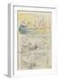 Carnet : 3 paysages dans un cadre et annotations manuscrites-Paul Signac-Framed Giclee Print