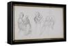 Carnet de croquis : femme avec enfant-William Adolphe Bouguereau-Framed Stretched Canvas