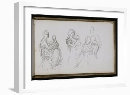 Carnet de croquis : femme avec enfant-William Adolphe Bouguereau-Framed Giclee Print