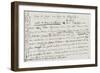 Carnet de croquis vers 1865-1870 : feuille volante : recette de colle de peau de chèvre-William Adolphe Bouguereau-Framed Giclee Print