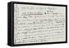 Carnet de croquis vers 1865-1870 : feuille volante : recette de colle de peau de chèvre-William Adolphe Bouguereau-Framed Stretched Canvas