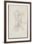 Carnet de dessins : deux personnages debout l'un soutenant l'autre (saint Sébastien secouru)-Gustave Moreau-Framed Giclee Print