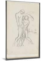 Carnet de dessins : deux personnages debout l'un soutenant l'autre (saint Sébastien secouru)-Gustave Moreau-Mounted Giclee Print