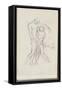 Carnet de dessins : deux personnages debout l'un soutenant l'autre (saint Sébastien secouru)-Gustave Moreau-Framed Stretched Canvas