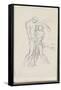 Carnet de dessins : deux personnages debout l'un soutenant l'autre (saint Sébastien secouru)-Gustave Moreau-Framed Stretched Canvas