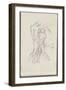 Carnet de dessins : deux personnages debout l'un soutenant l'autre (saint Sébastien secouru)-Gustave Moreau-Framed Giclee Print