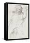 Carnet de dessins : étude d'homme barbu debout pour " Le Roi Canut et ses courtisans"-Gustave Moreau-Framed Stretched Canvas