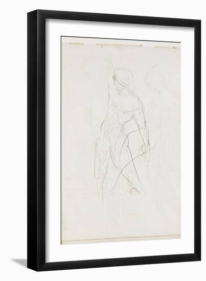 Carnet de dessins : étude d'homme nu debout-Gustave Moreau-Framed Giclee Print