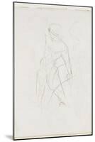Carnet de dessins : étude d'homme nu debout-Gustave Moreau-Mounted Giclee Print