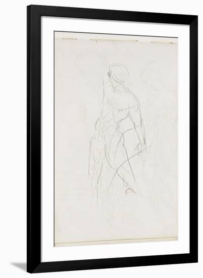 Carnet de dessins : étude d'homme nu debout-Gustave Moreau-Framed Giclee Print