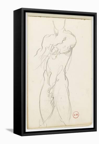 Carnet de dessins : étude d'homme nu-Gustave Moreau-Framed Stretched Canvas