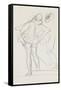 Carnet de dessins : homme de dos portant une épée au côté et vêtu d'un costume renaissance-Gustave Moreau-Framed Stretched Canvas