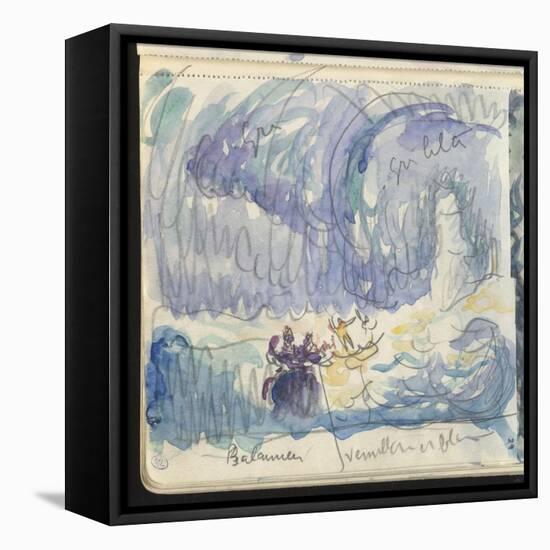 Carnet : Paysage avec indications de couleurs-Paul Signac-Framed Stretched Canvas